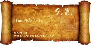 Ihm Mária névjegykártya